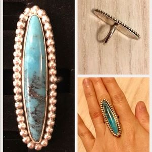 Turquoise sterling and fine silver ring